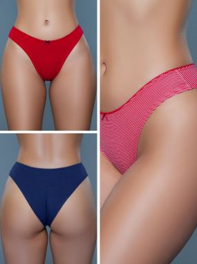 Three Assorted Jersey Low-Rise Panty Pack
