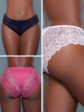 Three Assorted Floral Lace High-Rise Brief Panty Pack