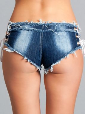 Denim Sexy Low Waist Side Lace-Up Booty Shorts