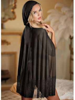 Black Cape Style Robe W/ Attached Waist Harness
