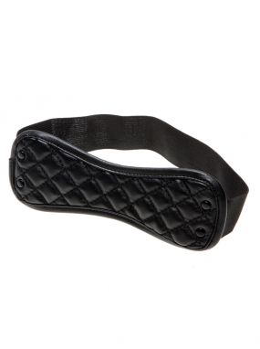 Black Quilted Faux Leather Blindfold