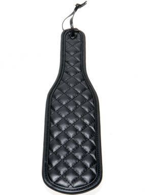 Black Quilted Faux Leather Paddle