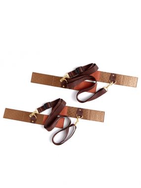 Bronze Quilted Wrist to Ankle Restraints Set