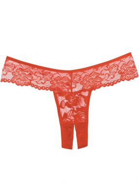 Red Lace Chiqui Love Crotchless Thong