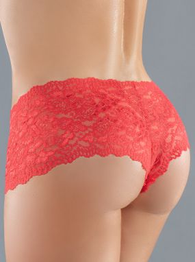 Red Lace Crotchless Booty Short Panty
