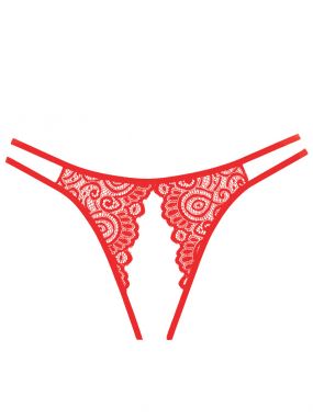 Red Gallon Lace Crotchless Panty W/ Open Butt