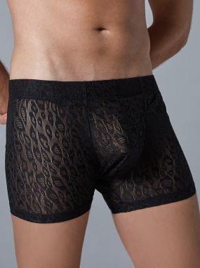 Black Leopard Lace Men's Boxer Briefs