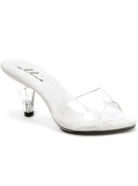 Clear Vanity Mule Shoes with 3" Clear Heels