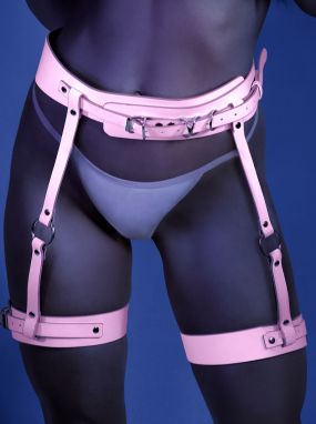 Light Pink Buckled Leg Harness Style Shorts