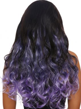 Gunmetal/Lavender Curly Ombre 3-Piece Hair Extensions