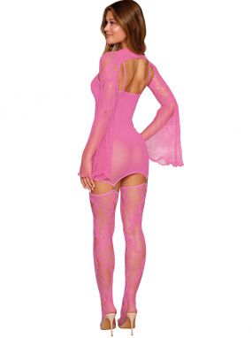 Pink Chemise Garter Dress Set