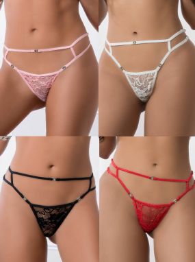 Four Assorted Strappy High-Waisted Lace Panty Pack