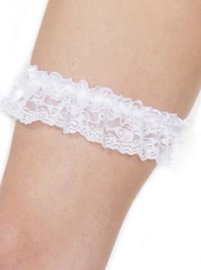 White Ruffled Lace Leg Garter