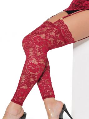 Ruby Red Scalloped Lace Leg Warmers