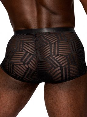 Black Eclectic Designed Mesh Men's Short