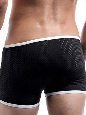 Black Fly-Away Athletic Mesh Men's Snap Pouch Short