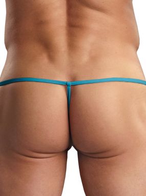 Turquoise Euro Male Spandex Men's Pouch G-String