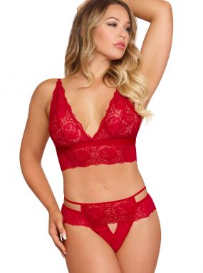 Red Floral Lace Sugar & Spice Camisole & Panty Set
