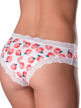 Peach Printed Microfiber Boyshort Panty & Lube Sweet Treat Set