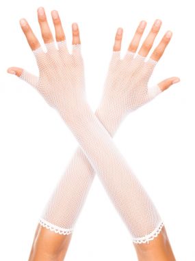 Fishnet Fingerless Elbow Length Gloves