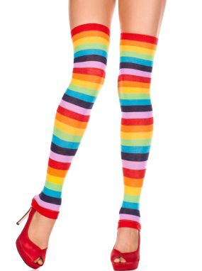 Rainbow Footless Opaque Leg Warmers