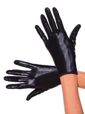 Wet-Look Short Gloves