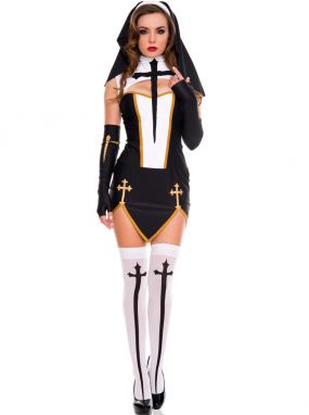 Stunning Gothic Nun Costume Set