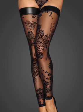 Black Sheer Embroidered Tulle Leg Warmers