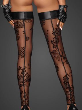 Black Sheer Embroidered Tulle Leg Warmers