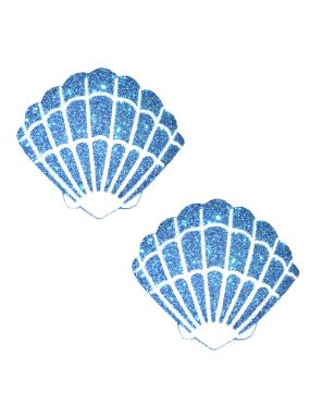 Bowie Blue Glitter Mermaid Shell Pasties