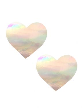 Care Bare Stare Holographic Heart Pasties