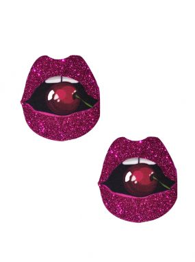 Poppin Cheeries Pink Glitter Lip Pasties