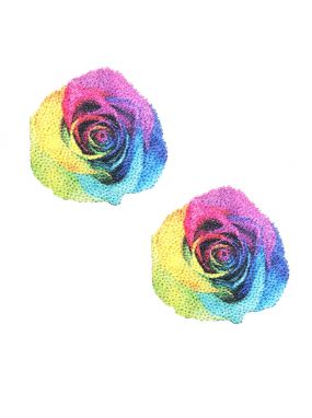 Pride Rainbow Rose Glitter Velvet Pasties