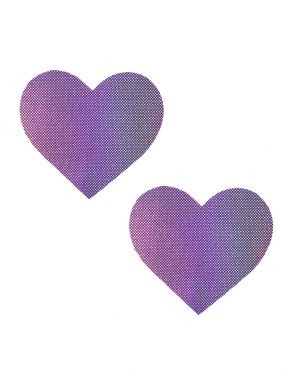 Lustful Lilac Holographic Heart Pasties