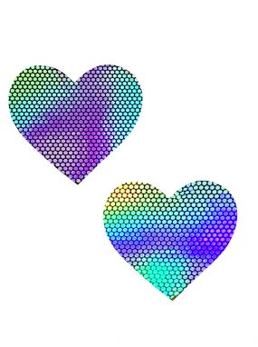 Liquid Party Holographic Heart Pasties