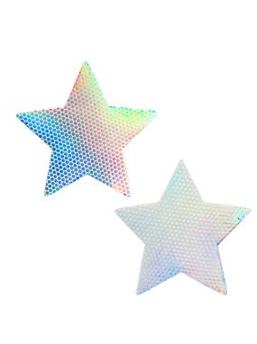 Liquid Party Pure White Holographic Star Pasties