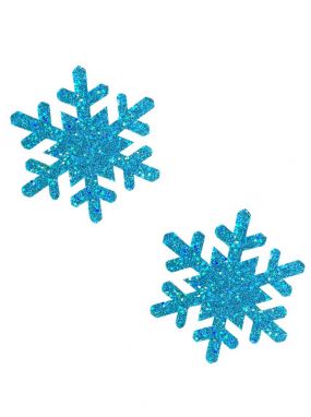 Blue Holographic Glitter Snowflake Pasties