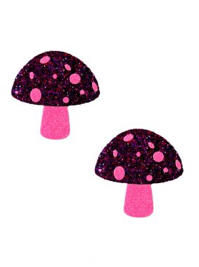 Pink Glitter UV Shroom Pasties