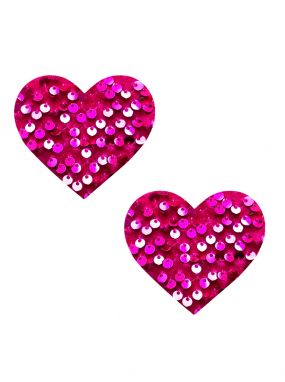 Pink Sequin Velvet Crush Heart Pasties