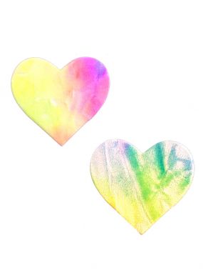 Rainbow Sherbet Tie Dye Velvet Heart Pasties