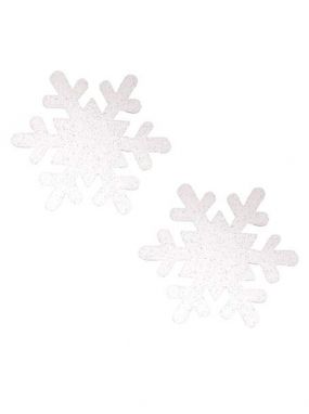 White Glitter Snowflake Pasties