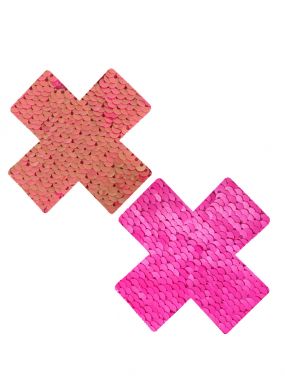 Aurora Light Pink/Hot Pink Reversible Sequin X Pasties