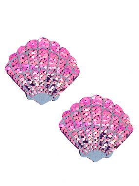 My Lil Pony Iridescent Pink Sequin Memaid Shell Pasties