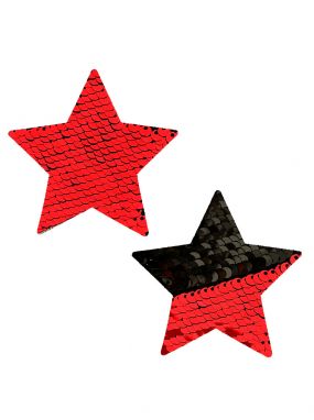 Sookie Red/Black Reversible Sequin Star Pasties