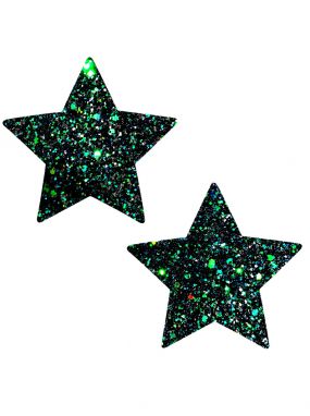 Super Sparkle Green Envy Chunky Glitter Star Pasties