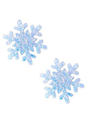 White Chunky Glitter Snowflake Pasties