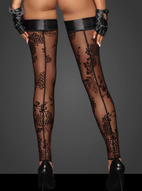 Plus Size Black Sheer Embroidered Tulle Leg Warmers