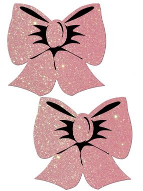Baby Pink Bow Glitter Pasties