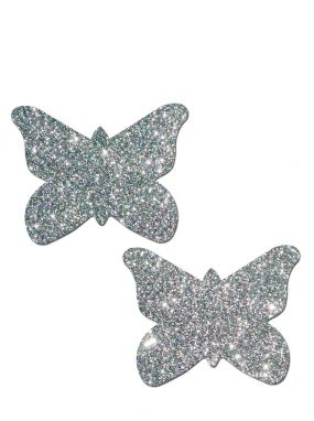Silver Butterfly Glitter Pasties