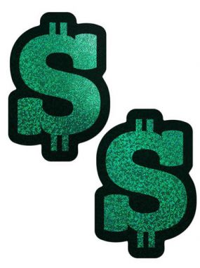 Green Glitter Dollar Sign Pasties